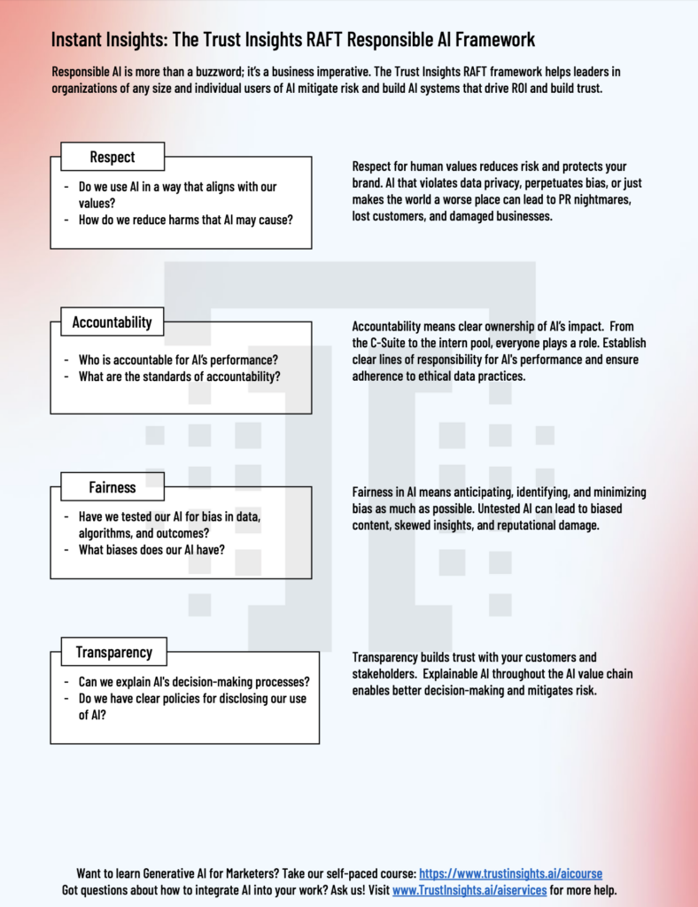 Instant Insights: The Trust Insights RAFT Responsible AI Framework 